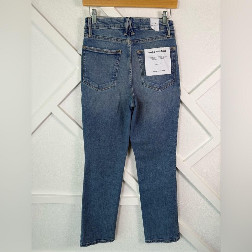NWT Good American Good Vintage Straight Leg Ankle Jeans in Blue800 Size 2/26 - Picture 6 of 14